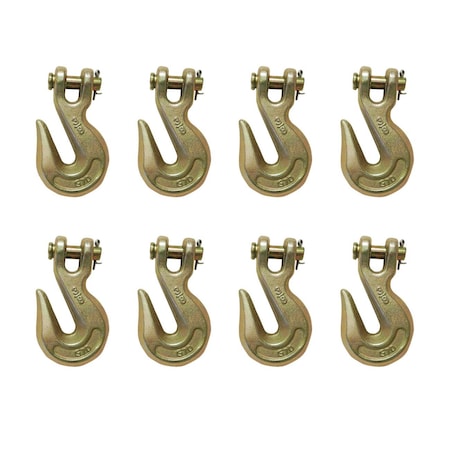 G70 3/8 Clevis Grab Hooks Tow Chain Hook Flatbed Truck Trailer Tie Down, 8PK